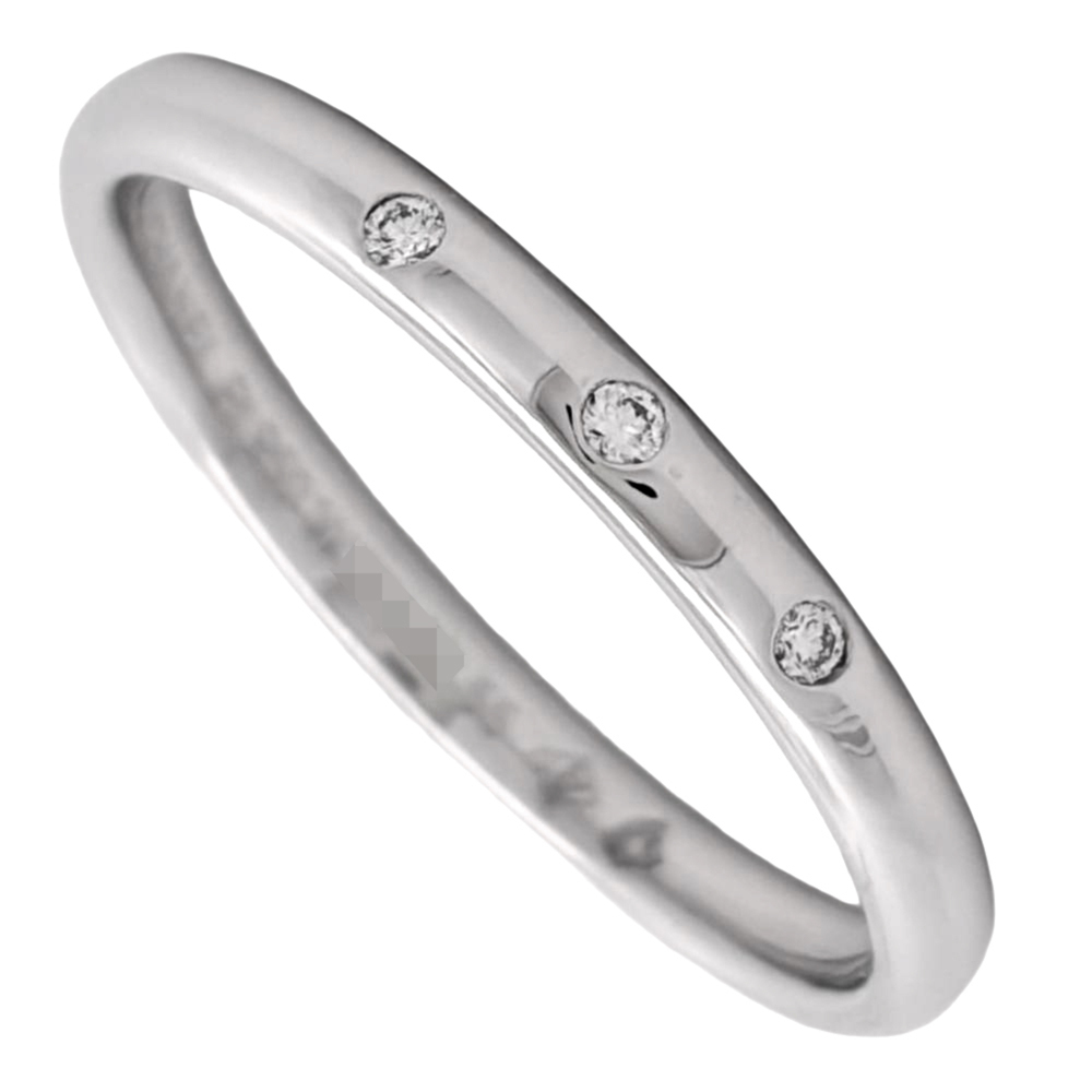 CHANEL Authentic Silver Diamond Ring #55